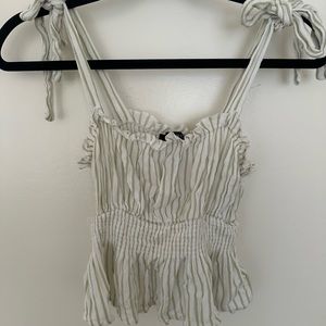 Forever 21 camisole green and white striped size M